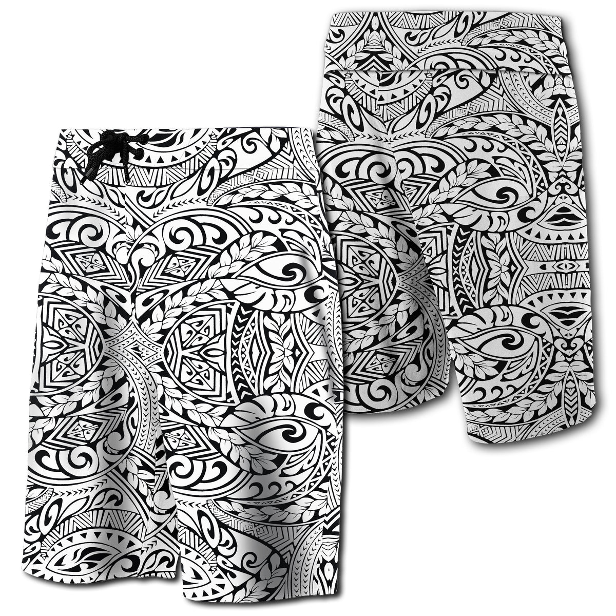 Hawaii Polynesian Culture Board Shorts White Men White - Polynesian Pride