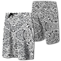 Hawaii Polynesian Culture Board Shorts White Men White - Polynesian Pride
