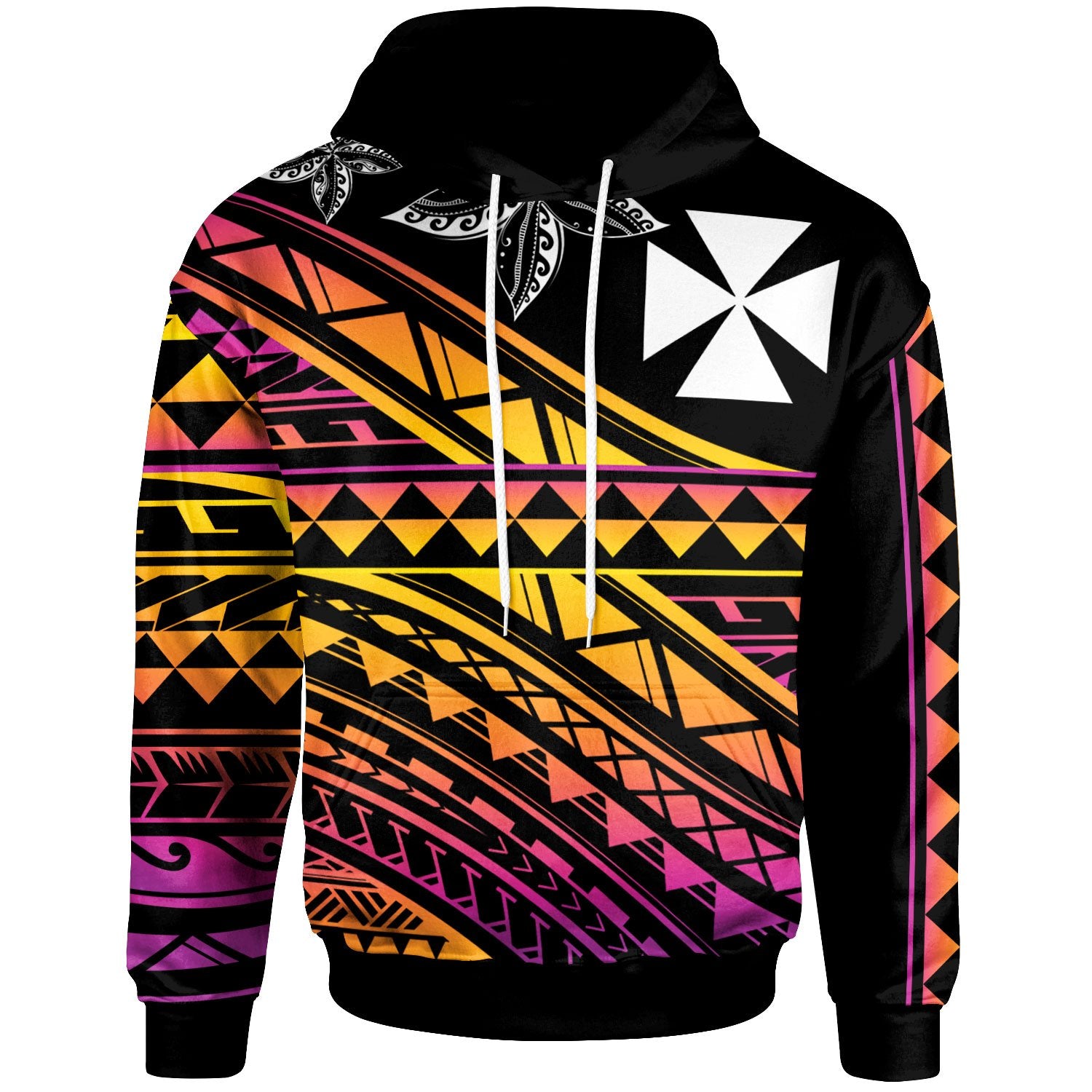 Wallis & Futuna Custom Hoodie Special Polynesian Ornaments Unisex Black - Polynesian Pride