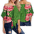 Hawaii Hibiscus Flower Tropical Polynesian Women's Off Shoulder Wrap Waist Top - Curtis Style - AH - Polynesian Pride