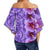 Hawaii Hibiscus Flower Polynesian Women's Off Shoulder Wrap Waist Top - Curtis Style - Purple - AH - Polynesian Pride