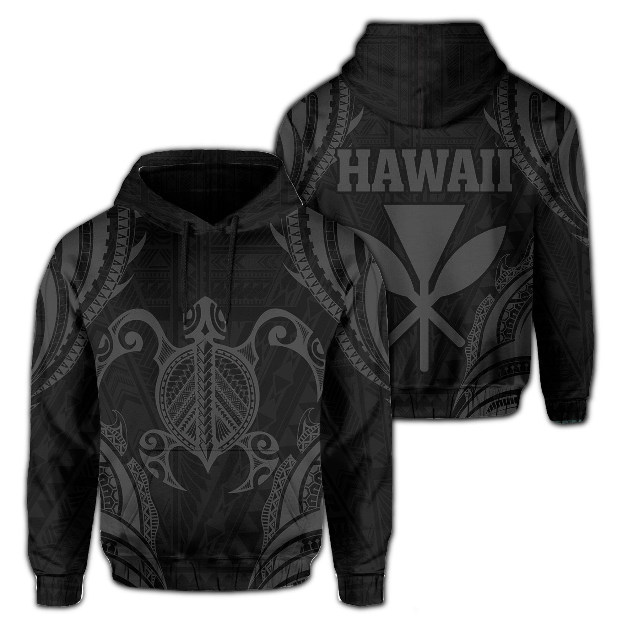 Polynesian Turtle Kanaka Maoli Hawaii Hoodie Gray Unisex Gray - Polynesian Pride