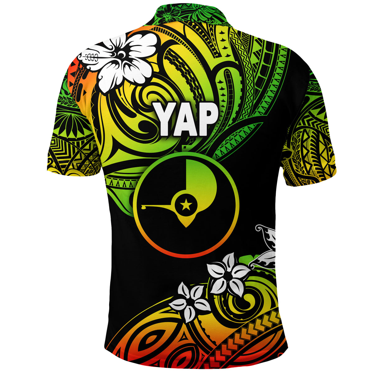 FSM Yap Polo Shirt Unique Vibes Reggae LT8 - Polynesian Pride