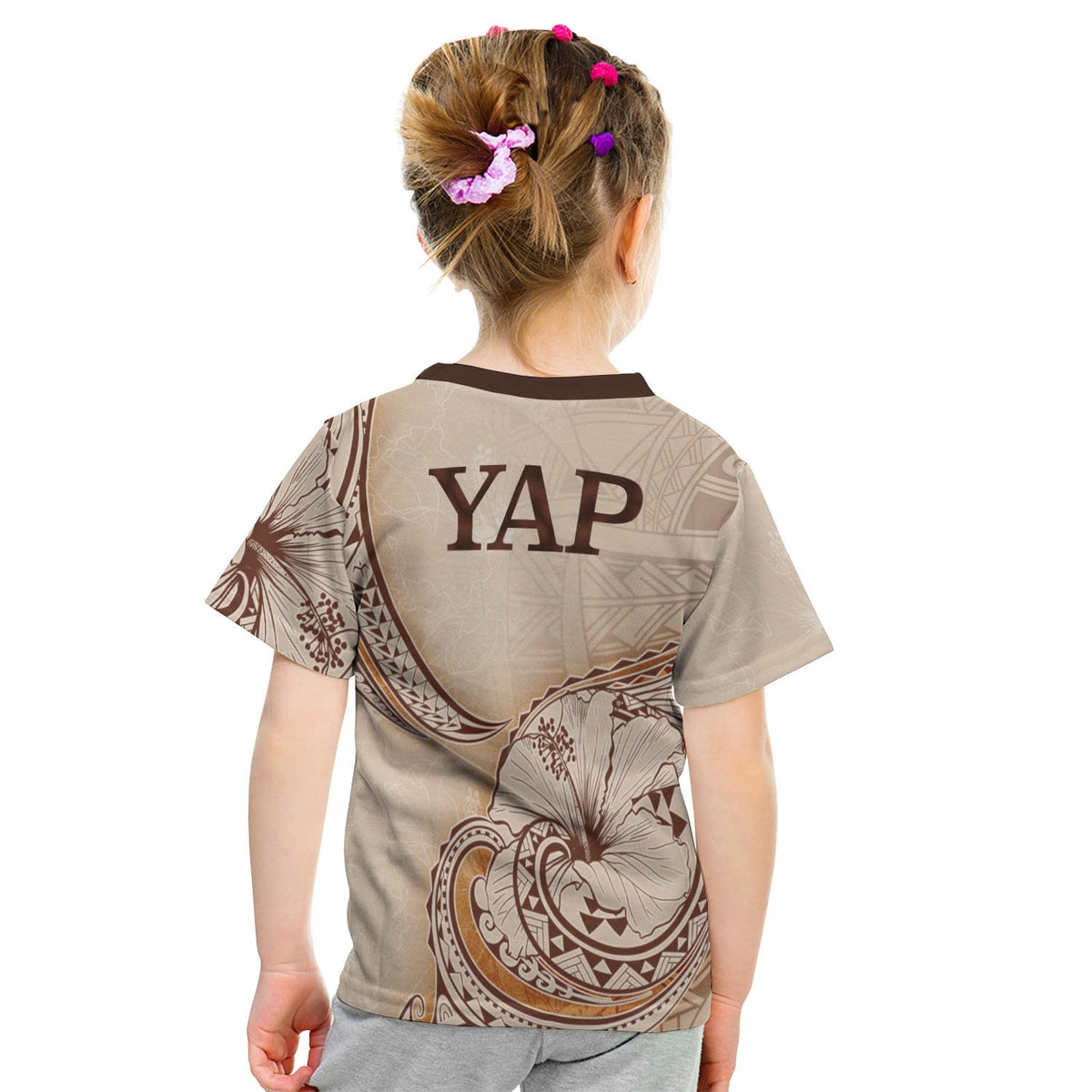 Yap T Shirt Hibiscus Flowers Vintage Style - Polynesian Pride