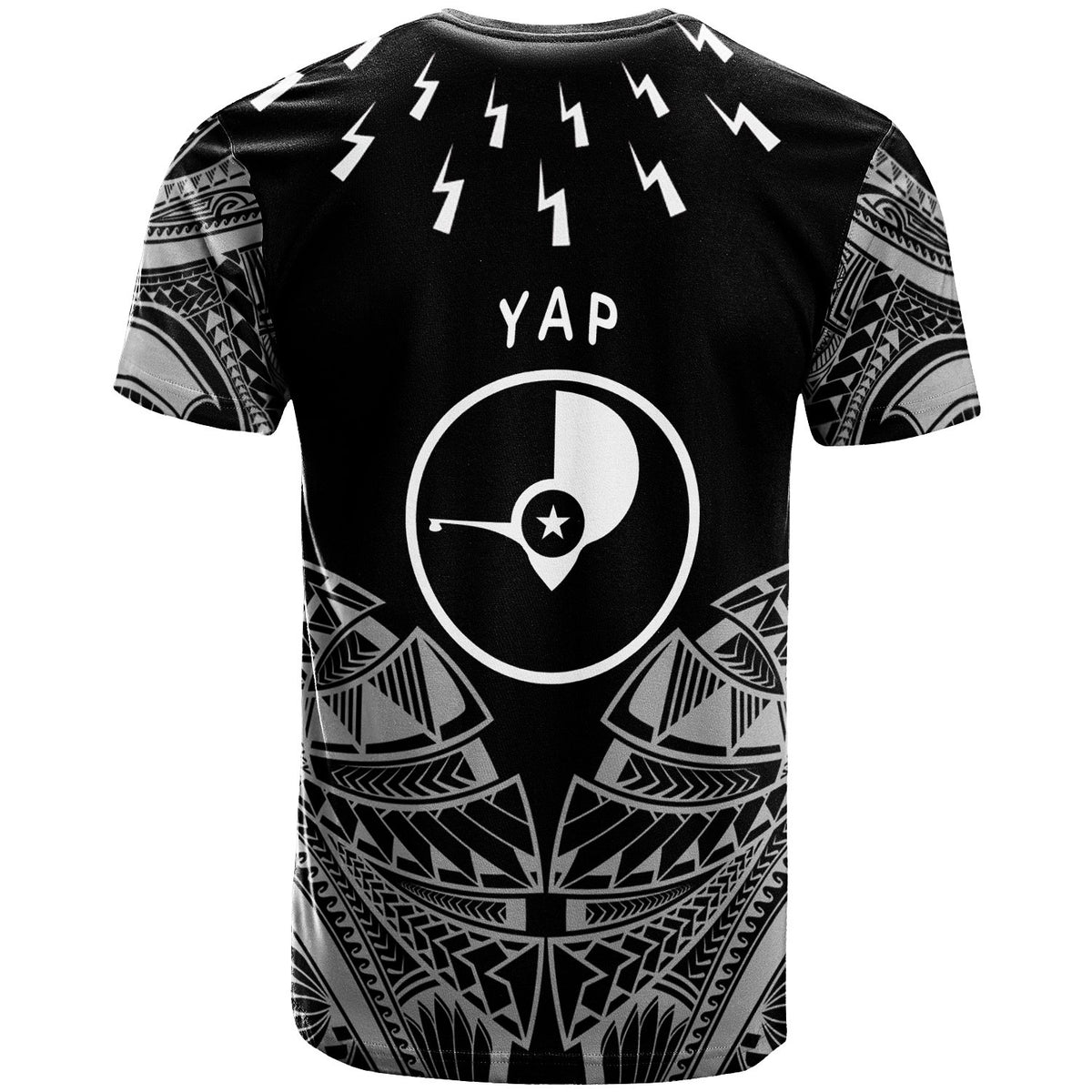 Yap Custom T Shirt Thunder Bolt Seamless Pattern - Polynesian Pride