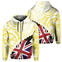 Polynesian Kakau Flag of Hawaii Zip Hoodie Yellow Unisex Yellow - Polynesian Pride