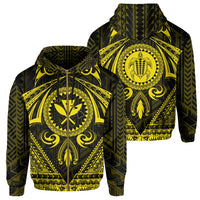 Polynesian Kakau Kanaka Turtle Map Hawaii Zip Hoodie Circle Style Yellow Unisex Yellow - Polynesian Pride