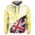 Polynesian Kakau Flag of Hawaii Hoodie Yellow - Polynesian Pride