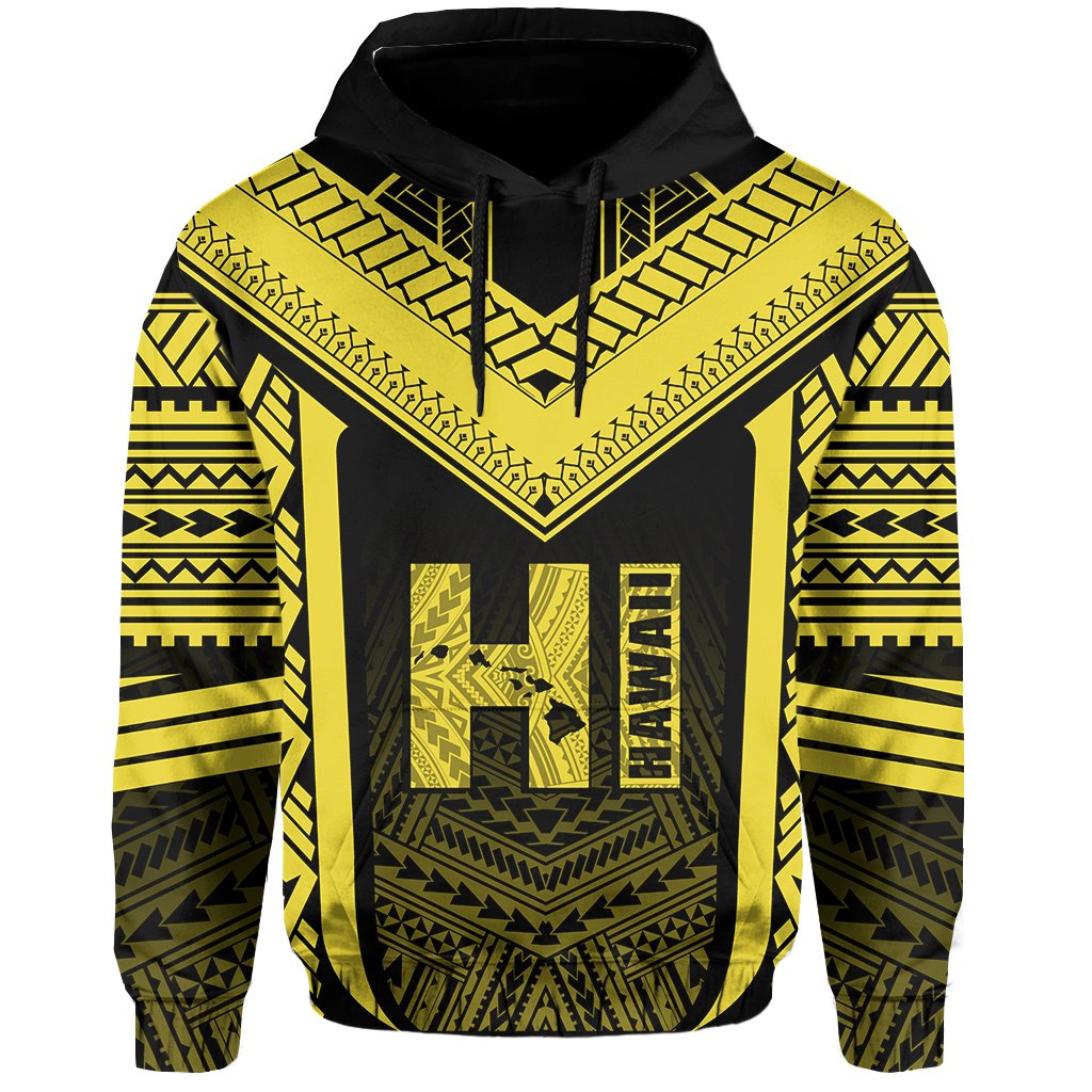 Hawaiian Kanaka Polynesian Hoodie Active Yellow - Polynesian Pride