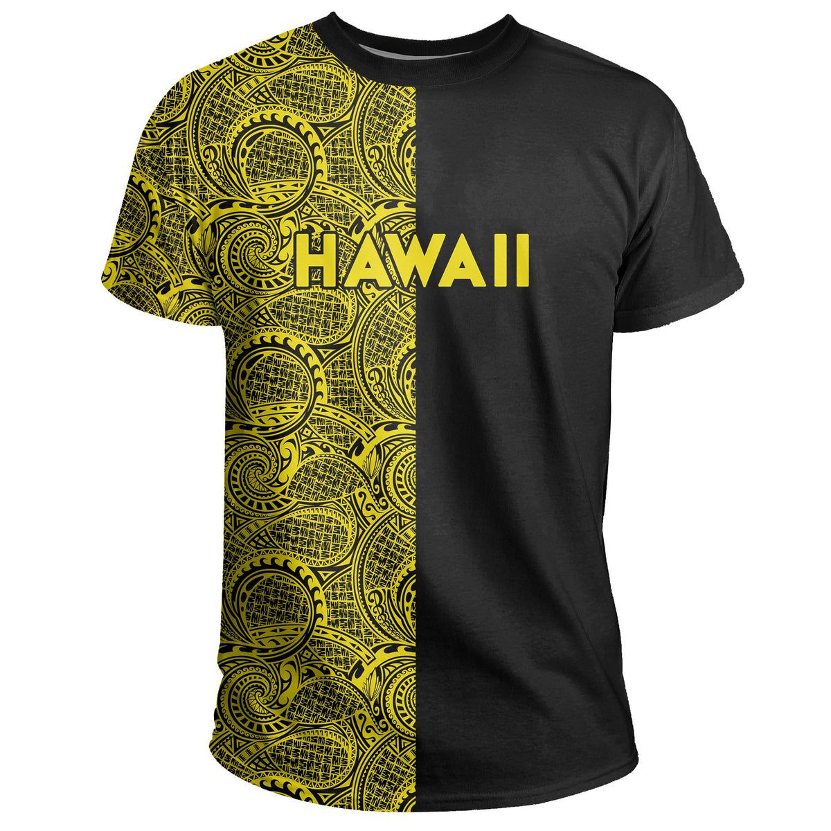 Hawaiian Polynesian Pele Kanaka T shirt The Half Yellow - Polynesian Pride