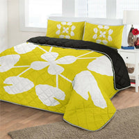 Hawaiian Royal Pattern Quilt Bed Set - Yellow - D3 Style - Polynesian Pride