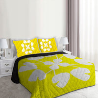 Hawaiian Royal Pattern Quilt Bed Set - Yellow - D3 Style - Polynesian Pride