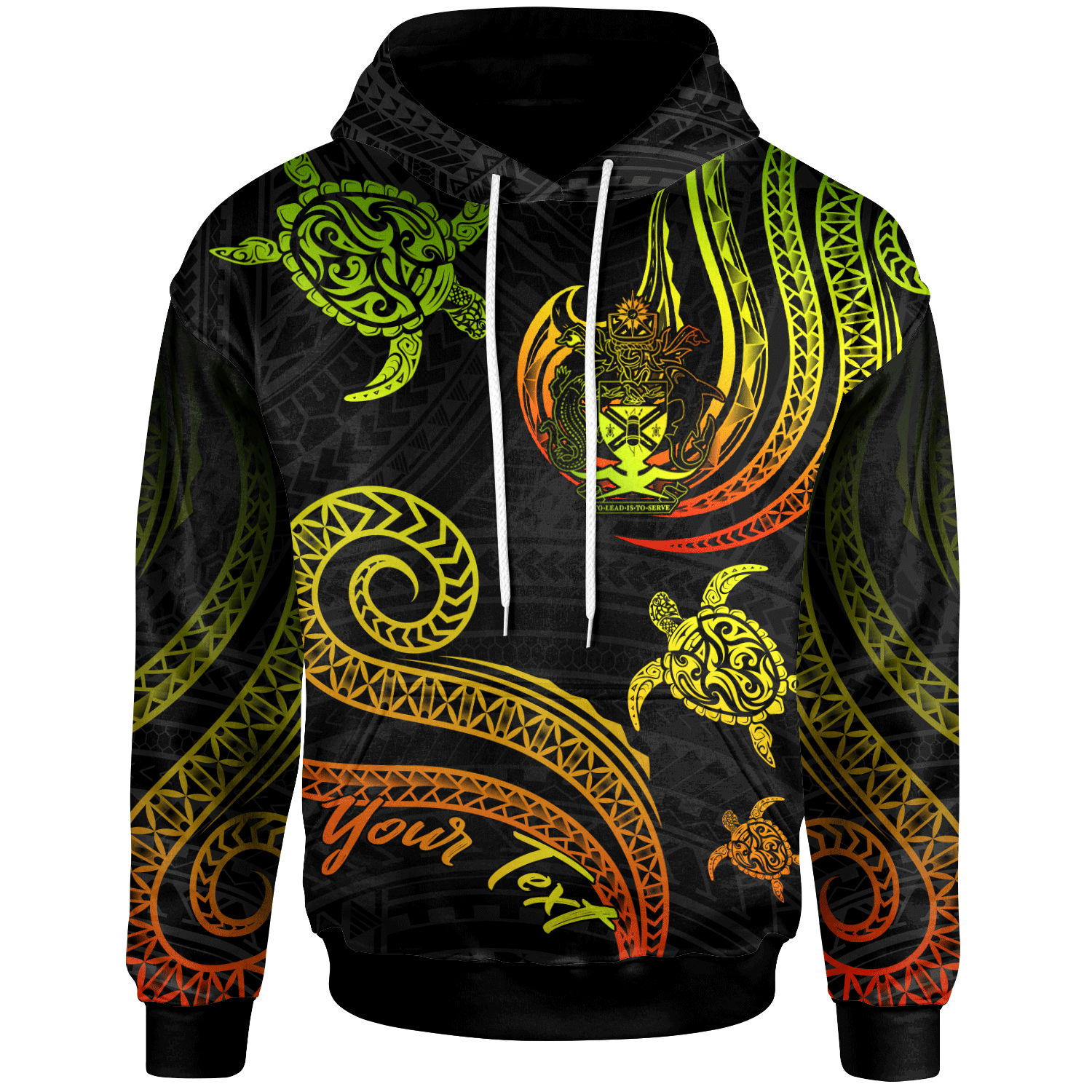 Solomon Islands Custom Hoodie Polynesian Turtle With Pattern Reggae Unisex Reggae - Polynesian Pride