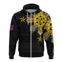 Custom Filipino Hoodie Tribal Black Style LT6 Zip Hoodie Black - Polynesian Pride
