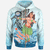 Marshall Islands Zip Hoodie Polynesian Girls With Shark Unisex Blue - Polynesian Pride
