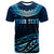 Nauru Custom T Shirt Serrated Pattern Blue Color - Polynesian Pride