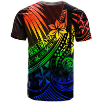 Tuvalu T Shirt The Flow of The Ocean Rainbow Color - Polynesian Pride