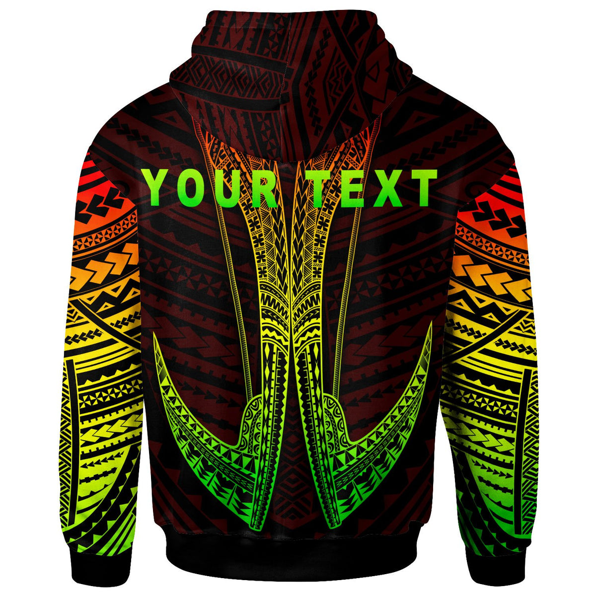 Hawaii Custom Zip Hoodie Fish Hook - Polynesian Pride