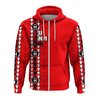 Hawaii Lahainaluna High Mix Kakau Hoodie LT6 Zip Hoodie Red - Polynesian Pride