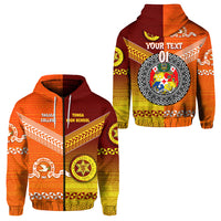 Custom Tonga Tailulu College and Tonga High School Hoodie Together Original Style LT8 Zip Hoodie Orange - Polynesian Pride