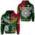 Custom Vanuatu New Zealand Zip Hoodie Together Green, Custom Text and Number LT8 Unisex Red - Polynesian Pride