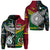 Custom Vanuatu New Zealand Zip Hoodie Together Paua Shell LT8 Unisex Red - Polynesian Pride