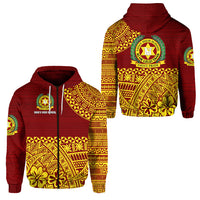 Tonga Vavau High School Zip Hoodie Kupesi Vibes Maroon LT8 - Polynesian Pride