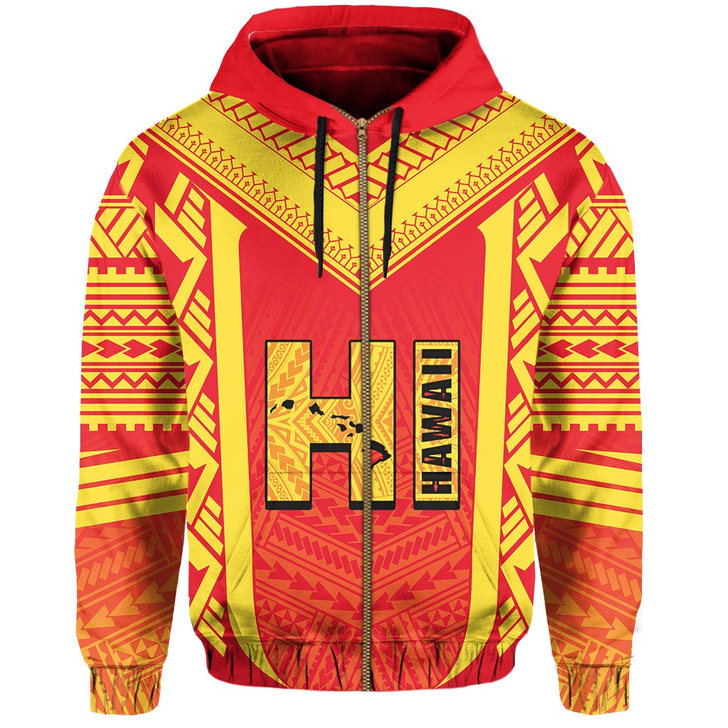 Hawaiian Kanaka Polynesian Zip up Hoodie Active - Polynesian Pride