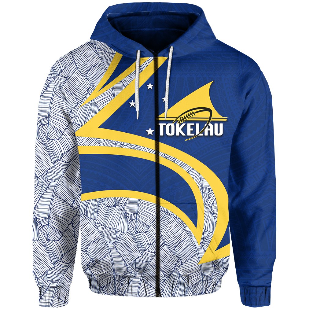 Tokelau Rugby Zip Hoodie Polynesian Unisex Blue - Polynesian Pride