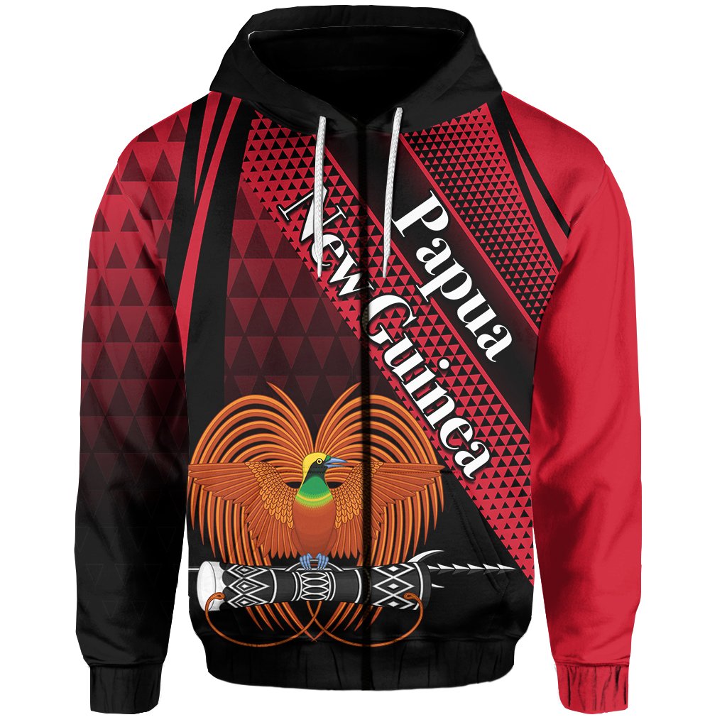 Papua New Guinea Zip Hoodie Special Style Unisex Red - Polynesian Pride