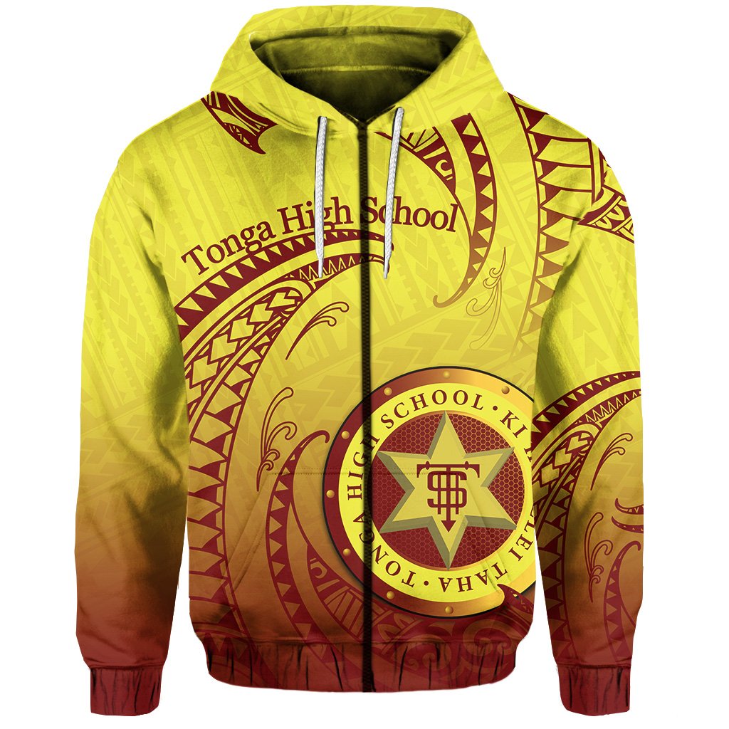 Tonga High School Zip Hoodie Special Polynesian No.2 Unisex Yellow - Polynesian Pride