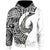 Nauru Zip Hoodie Hook Tattoo Unisex White - Polynesian Pride